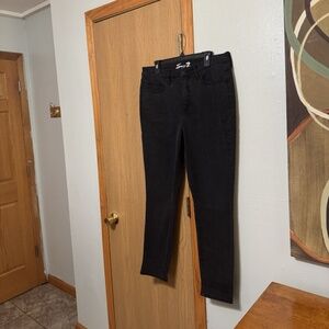 Seven7 Size 14 Solid Black Skinny Leg High Rise Jeans w/29" Inseam - EUC